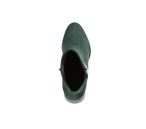 Ghete elegante, dama, FEELING, 25-115-01 verde, piele ntoarsa, toc